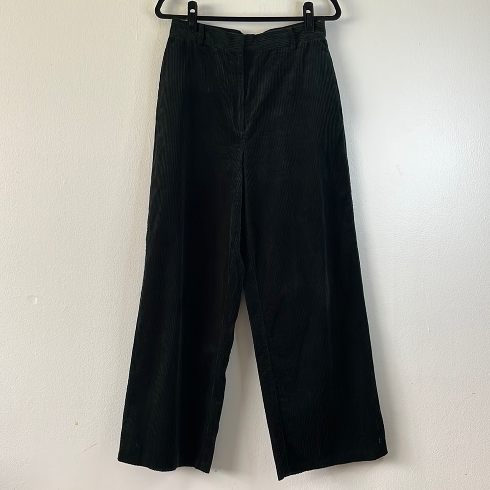 & other stories High Waist Wide Leg Corduroy Trousers Hunder Green size 8‎